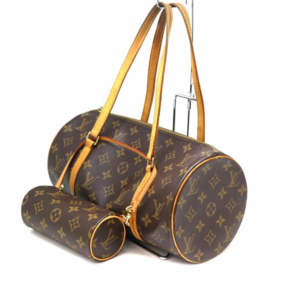 LOUIS VUITTON Papillon Handbag Monogram Canvas Brown LV